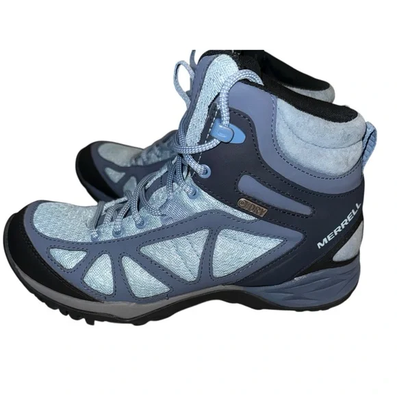 Merrell Siren Sport Q2 Mid Waterproof Boots Women’s 7 Slate Blue Hiking Trail - Picture 3 of 11